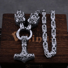 Collar Viking Domineer Wolf Hammer Amulet - Vanguardia Masculina